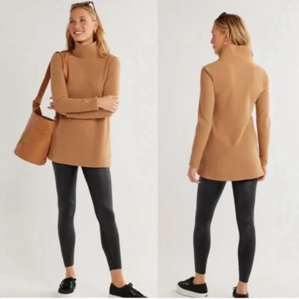 NWT Dudley Stephens Camel Cobble Hill Turtleneck Sz M